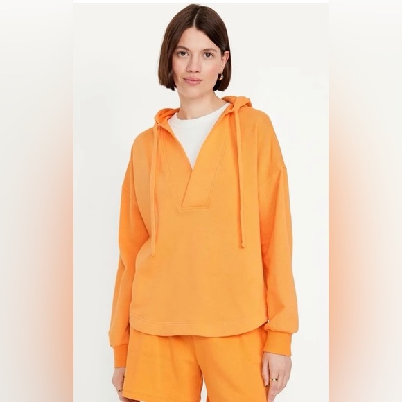 Old Navy SoComfy Terry Tunic Length Beachy V Neck Pullover Hoodie NWT 3X - Picture 3 of 6